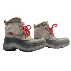 The North Face Chilkat Lace II Boots Boys Size 4 Gray Brown Winter